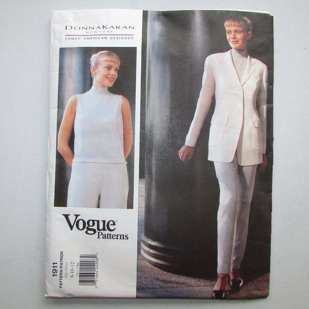 DKNY Donna Karan New York Vogue Sewing Pattern - 1911 - Sz 8-10-12 - NEW